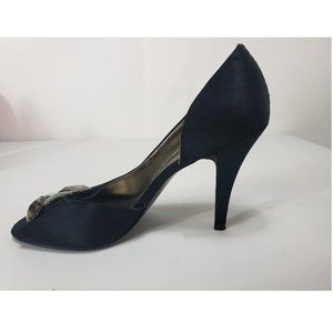 Nine West Open Toe High Heels Black 8.5